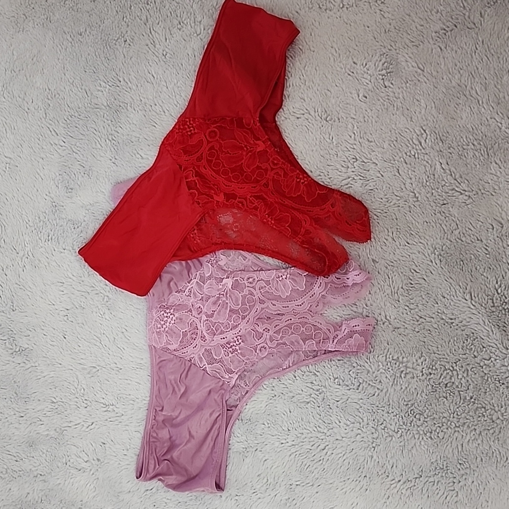 Bundle Panties Victoria's Secret, Color red and purple, Size L
